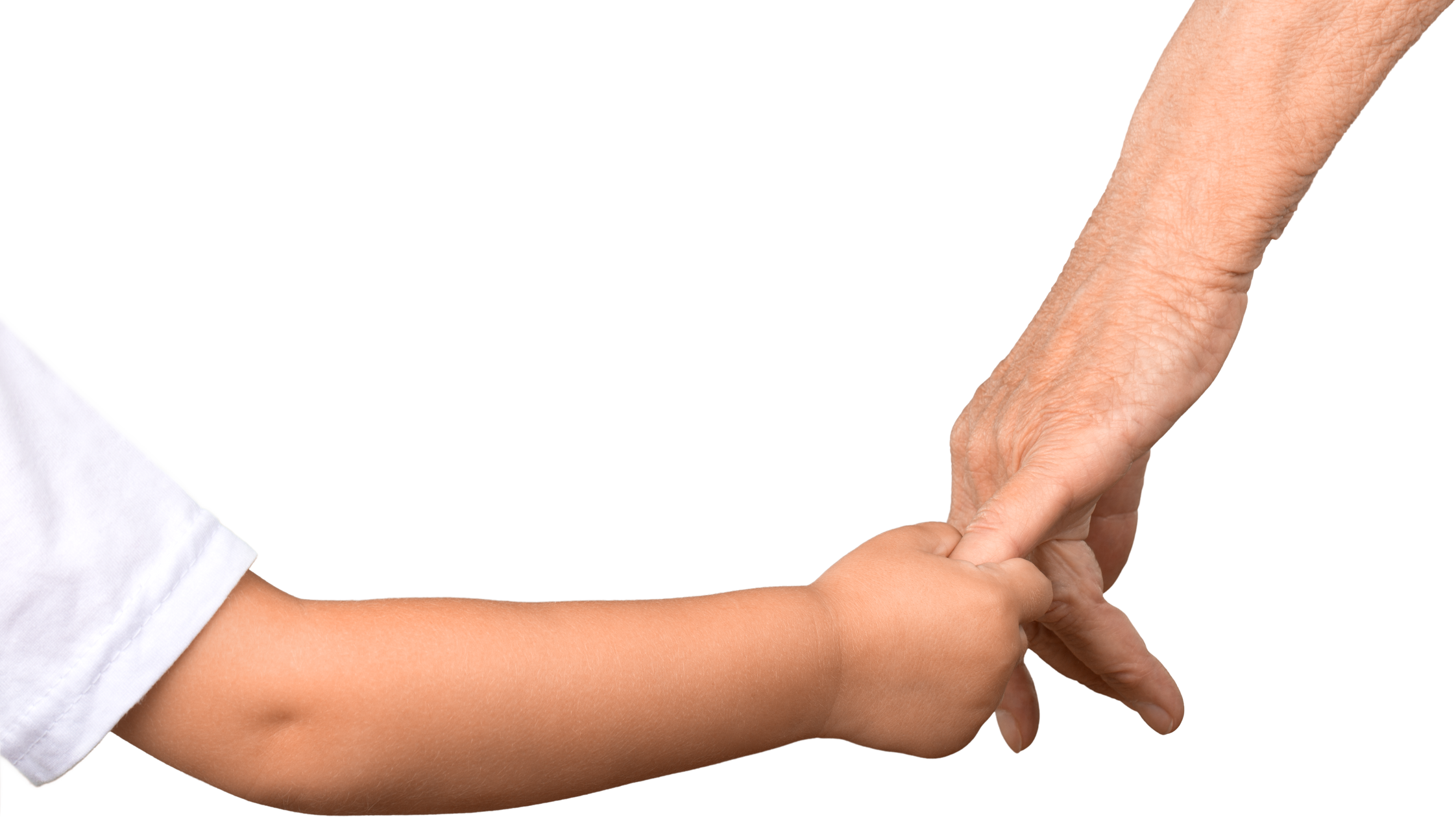 Elderly and Child Hands Holding Together